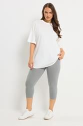 YOURSET 2 PACK Plus Size Grey Swirl Cropped Leggings | Yours Clothing 5