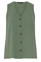 YOURS Curve Khaki Green Waistcoat