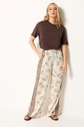 LTS Tall Women's Natural Brown Sea Shell Print Wide Leg Trousers | Long Tall Sally 1