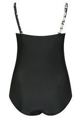 YOURS Plus Size Black Crossover Spot Print Swimsuit | Yours Clothing 10