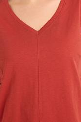 EVANS Plus Size Rust Orange V Neck Cotton T-Shirt | Evans 5