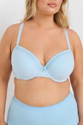 YOURSET 2 PACK Curve Grey Marl & Blue Lace Trim Padded Bra | Yours Clothing 7