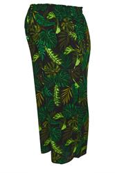 BUMP IT UP MATERNITY Plus Size Black & Green Palm Print Trousers | Yours Clothing 7