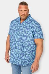 BadRhino Big & Tall Blue Palm Print Shirt | BadRhino 3