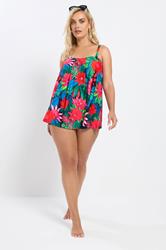 YOURS Plus Size Black Tropical Print Tankini Top | Yours Clothing 5