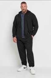 BadRhino Big & Tall Black Zip Through Hoodie & Jogger Set | BadRhino 3