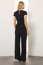 LTS Tall Black Twist Front Wide Leg Jumpsuit | Long Tall Sally 2