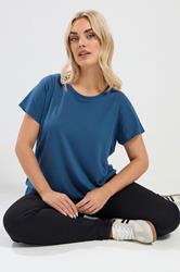 YOURS Plus Size Denim Blue Core T-Shirt | Yours Clothing 3