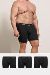 D555 Big & Tall 3 PACK Black Boxer Shorts | BadRhino 1