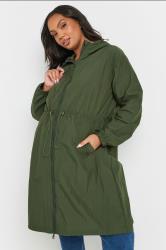 BUMP IT UP MATERNITY Plus Size Green Lightweight Parka Jacket | Yours Clothing 1