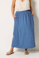 YOURS Plus Size Navy Blue Midi Skirt | Yours Clothing 3