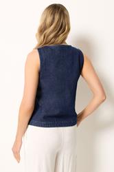 LTS Tall Women's Indigo Blue Denim Waistcoat | Long Tall Sally 2