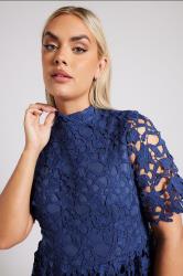 YOURS LONDON Plus Size Blue Crochet Lace Midi Dress | Yours Clothing 4