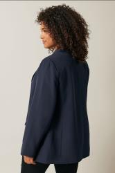 EVANS Plus Size Navy Blue Single Breasted Blazer | Evans 2