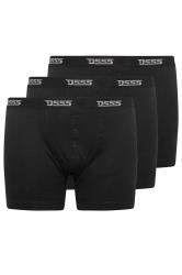 D555 Big & Tall 3 PACK Black Boxer Shorts | BadRhino 3