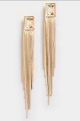 Gold Tone Tassel Earrings | Yours Clothing 3