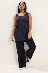 Navy Vest Top | Yours Clothing 1