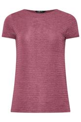 LTS Tall Blush Pink Textured Slash Neck Top