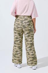 LIMITED COLLECTION Plus Size Khaki Green Camo Wide Leg Jeans | Yours Clothing 4