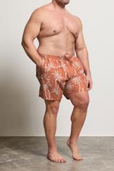 BadRhino Big & Tall Clay Orange Palm Tree Swim Shorts | BadRhino 2