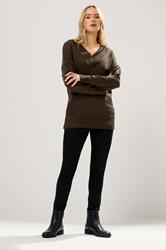 LTS Tall Chocolate Brown Knitted V-Neck Jumper | Long Tall Sally 1
