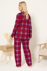 YOURS Plus Size Red Check Soft Touch Pyjama Set | Yours Clothing 4