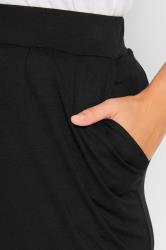 Plus Size Black Double Pleat Jersey Stretch Joggers | Yours Clothing 4