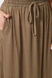 LTS Tall Women's Chocolate Brown Gingham Shirred Maxi Skirt | Long Tall Sally 4