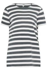LTS Tall 2 PACK Green & Grey Stripe Cotton T-Shirt | Long Tall Sally 8