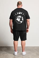 JACK & JONES Big & Tall Black T-Shirt & Short Set | BadRhino 1