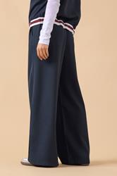 PixieGirl Petite Women's Navy Blue Contrast Waist Trousers | PixieGirl 2