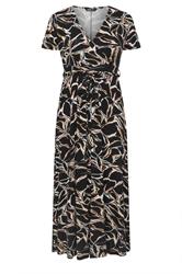 YOURS Plus Size Black Abstract Wrap Maxi Dress | Yours Clothing 5
