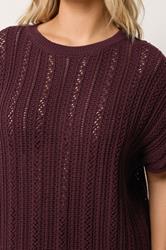 YOURS Plus Size Burgundy Red Knitted Top | Yours Clothing 4