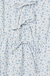 YOURS Plus Size Light Blue Ditsy Floral Tie Front Peplum Top | Yours Clothing 6