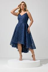 YOURS LONDON Plus Size Navy Blue Lace Midi Dress | Yours Clothing 3