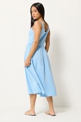 M&Co Petite Light Blue Sleeveless Cotton Midi Dress | M&Co 2