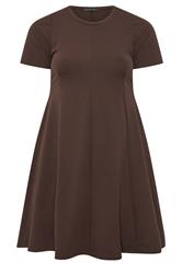 LIMITED COLLECTION Curve Chocolate Brown Skater Dress | Yours Clothing 5