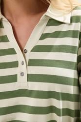 M&Co Petite Green & White Stripe Cotton Polo Shirt | M&Co 5