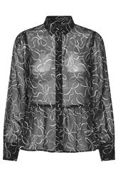 PixieGirl Petite Women's Black Bow Peplum Chiffon Blouse | PixieGirl 6