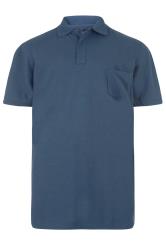 KAM Big & Tall Denim Blue Polo Shirt