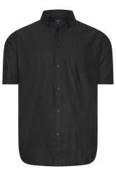 BadRhino Big & Tall Premium Black Short Sleeve Oxford Cotton Shirt