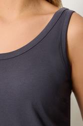 YOURS Plus Size Charcoal Grey Basic Vest Top | Yours Clothing 4