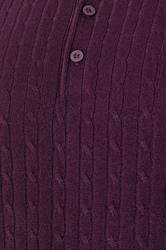 BadRhino Big & Tall Plum Purple Cable Knit Polo Shirt | BadRhino 7