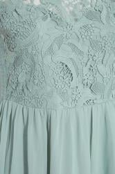 Plus Size YOURS LONDON Curve Ice Blue Lace Front Chiffon Maxi Dress | Yours Clothing  5