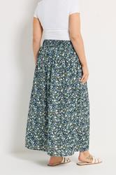 YOURS Plus Size Blue Ditsy Floral Midaxi Skirt | Yours Clothing 2