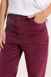 M&Co Petite Berry Red Cord Wide Leg Trousers | M&Co 4