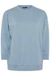 YOURS Curve Dusky Blue Sweatshirt