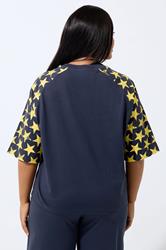LIMITED COLLECTION Plus Size Navy Blue '86' Star Print T-Shirt | Yours Clothing 2