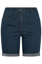EVANS Plus Size Curve Fit Indigo Blue Denim Shorts | Evans 5