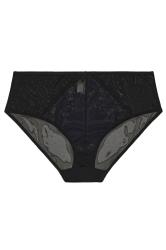 YOURS Plus Size Black & Blue Lace Detail Briefs | Yours Clothing  7